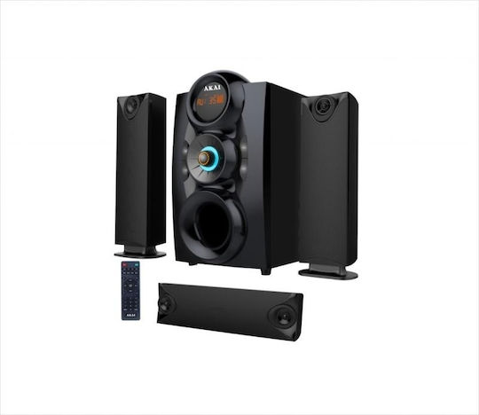 Akai Proffesional Ηχοσύστημα 3.1 SS028A-3208C 75W με Digital Media Player και Bluetooth Μαύρο