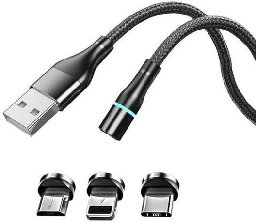 Moxom Braided / Magnetic USB to Lightning / Type-C / micro USB 1m 2.4A Cable (MX-CB37)