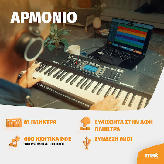 Vonyx Keyboard with 61 Keys Standard Touch Black
