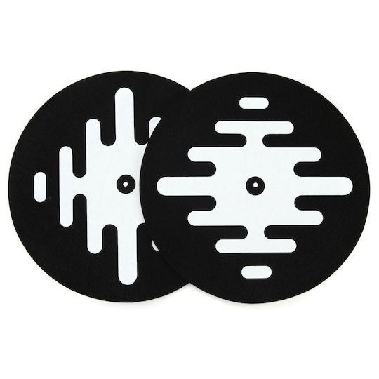 Serato Serato DJ Logo Turntable Slipmats White On Black Pair 12"