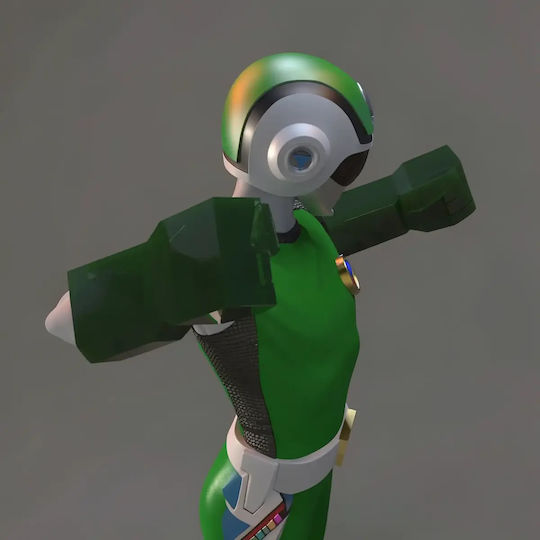 Figurină Choushinsei Flashman Model 3D Imprimat Flash Verde 3D Imprimată 7 6 Cm 1:24