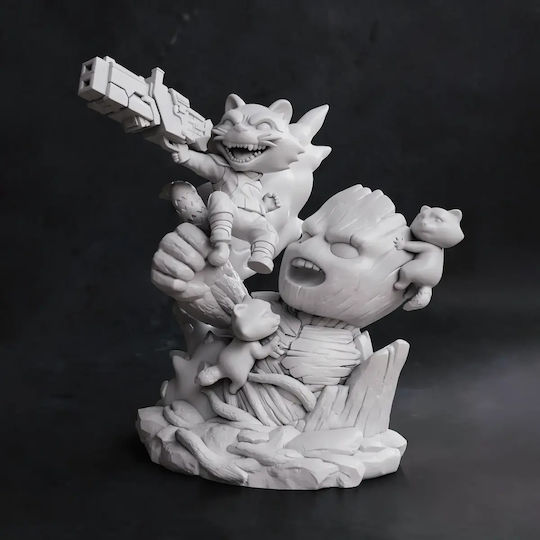 Φιγούρα Chibi Rocket Groot Guardians Galaxy 3d Εκτυπωμένη-30 Cm 1:6