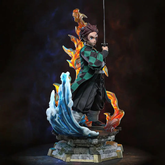 Figurină Tanjiro Demon Slayer Gheață Foc 3d Tipărită 11 4 Cm 1:16