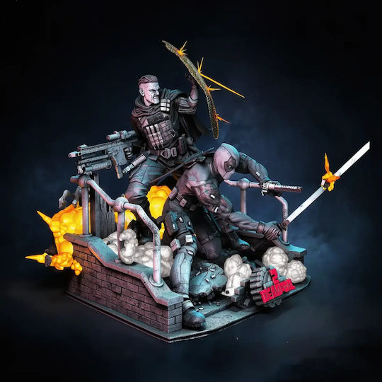 Φιγούρα Deadpool Cable 3d Εκτυπωμένη-7 6 Cm 1:24