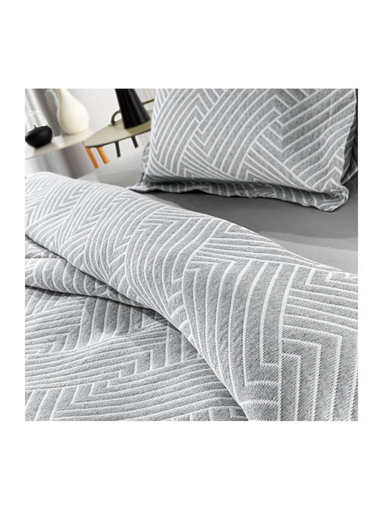 Guy Laroche Lupo Pique Double Blanket 245x260cm Grey White