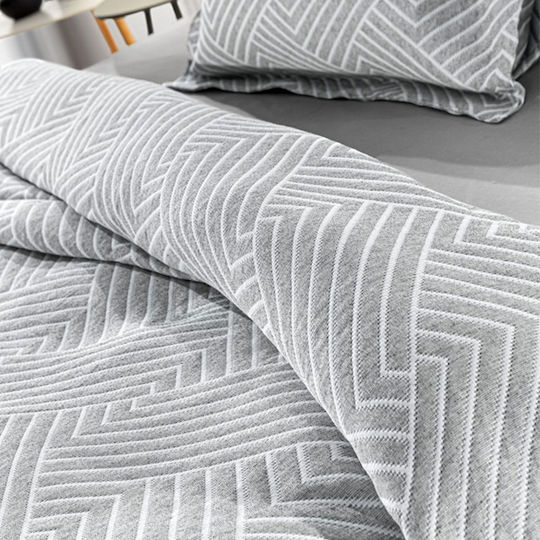 Guy Laroche Lupo Одеяло Пике Двойно 245x260см Сиво/Бяло