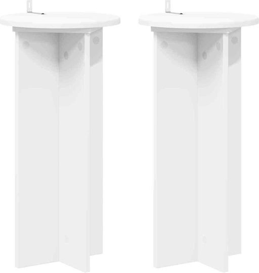 vidaXL Wooden Plant Towers White 29.5x29.5x60cm 2 Pieces