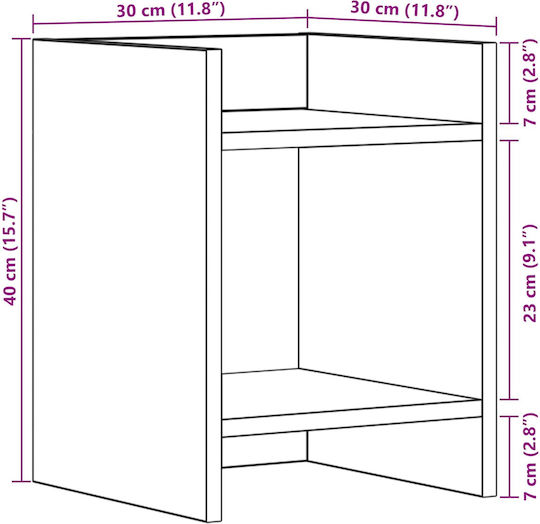 vidaXL Pflanzenturm Holz Grau 30x30x40cm