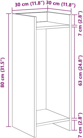 vidaXL Ανθοστήλες Ξύλινες Μαύρες 30x30x80εκ. 2τμχ