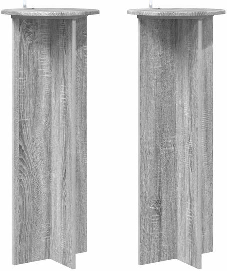 vidaXL Turnuri de Plante din Lemn Gri 40x40x100 cm 2 Bucăți