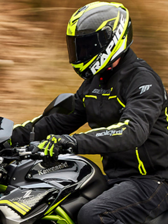 Seventy Degrees SD-JR65 Winter Men's Riding Jacket Waterproof Black/Fluorescent Yellow