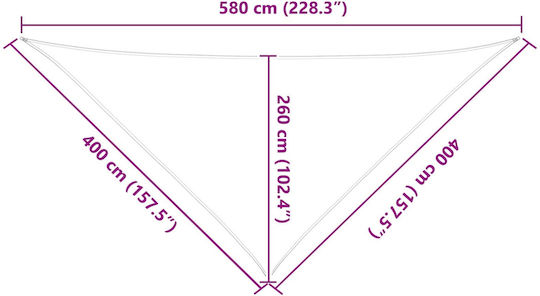 vidaXL Triangle Shade Sail White with PU Coating 4x5.8x5.8m