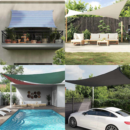 vidaXL Triangle Shade Sail White with PU Coating 6m