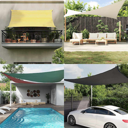 vidaXL Triangle Shade Sail Yellow with PU Coating 5x7x5m