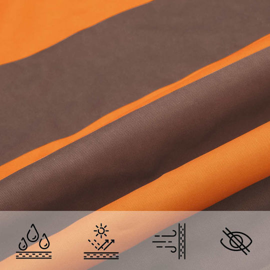 vidaXL Triangle Mesh Shade Fabric Orange with PU Coating 4m
