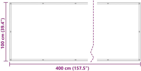 vidaXL Rectangular Mesh Shade Fabric Gray 1x4m