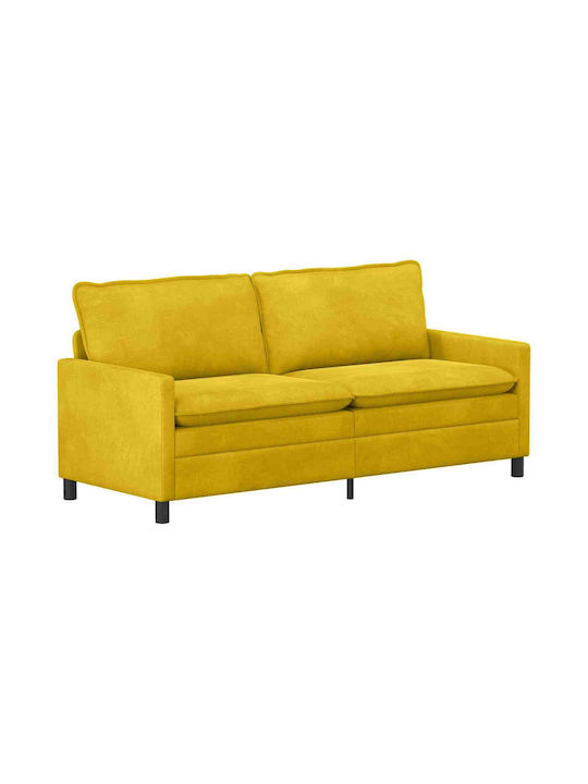 Two-Seater Velvet Yellow Couch 196x81x87.5cm