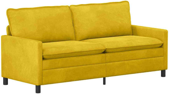 Two-Seater Velvet Yellow Couch 196x81x87.5cm