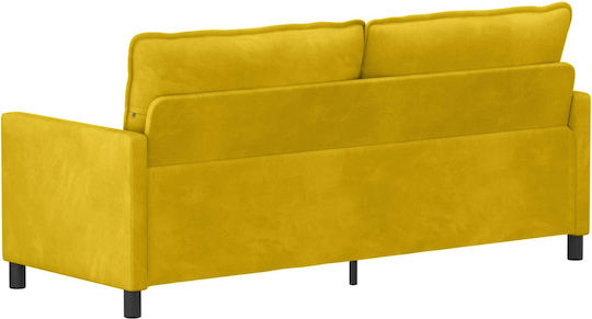 Two-Seater Velvet Yellow Couch 196x81x87.5cm