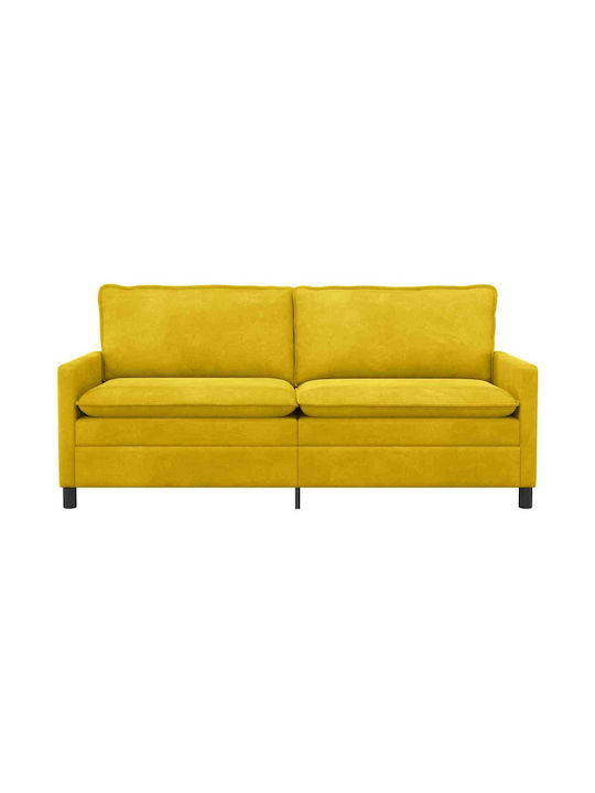 Two-Seater Velvet Yellow Couch 196x81x87.5cm