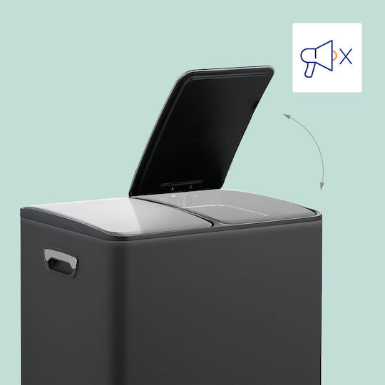 Relaxdays Plastic Waste Bin with Pedal Black 30lt