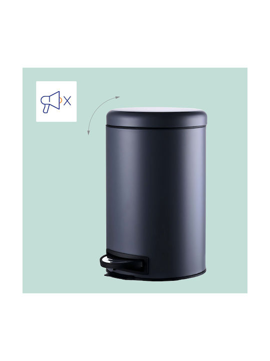 Relaxdays Coș de Gunoi Plastic cu Pedală Gri 12l