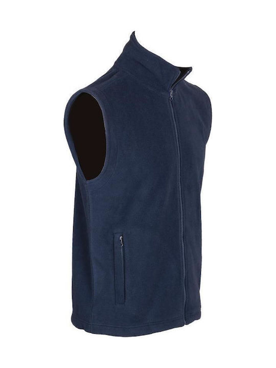Fageo Ανδρικό Γιλέκο Εργασίας με Επένδυση Fleece Navy Μπλε
