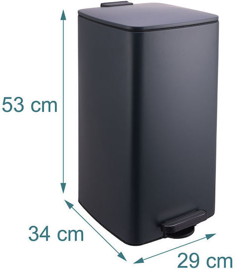 Relaxdays Coș de Gunoi Plastic cu Pedală Gri 30l