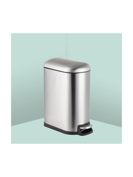 Relaxdays Relaxdays Mülleimer aus Inox mit Pedal Grau 10 lt