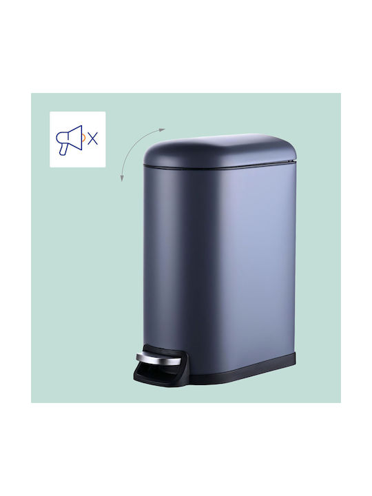 Relaxdays Waste Bin Stainless Steel with Pedal Gray 10lt