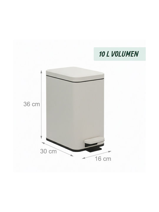 Relaxdays Waste Bin from Stainless Steel with Pedal Beige 10lt