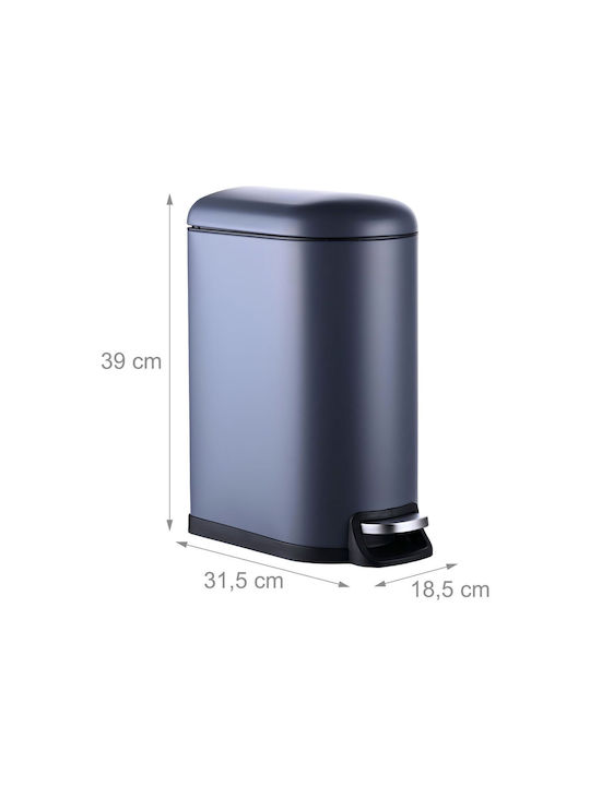 Relaxdays Waste Bin Stainless Steel with Pedal Gray 10lt