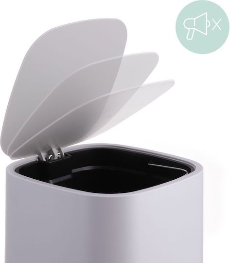 Relaxdays Plastic Waste Bin with Pedal Gray 9lt