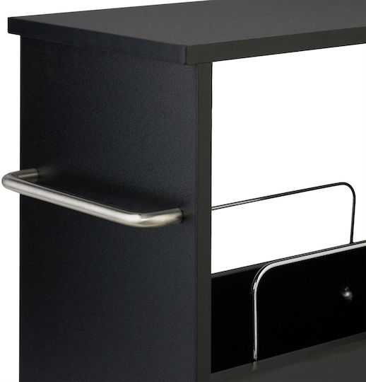 Relaxdays Troleu De Bucătărie Metalic Cu 3 Locuri Negru 42x20x66.5cm