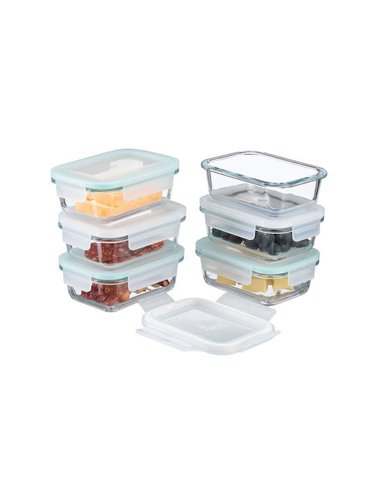 Relaxdays Relaxdays Glas-Mittagsboxen Transparent 6x15,5cm 6 Stück
