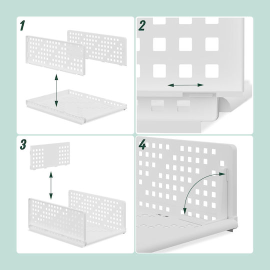 Relaxdays Organizator Plastic Pentru Haine Alb 18x33.5x43.5cm 3 Bucăți