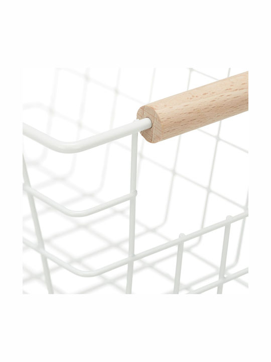 Relaxdays White Storage Basket 31x21x16cm 3 Pieces