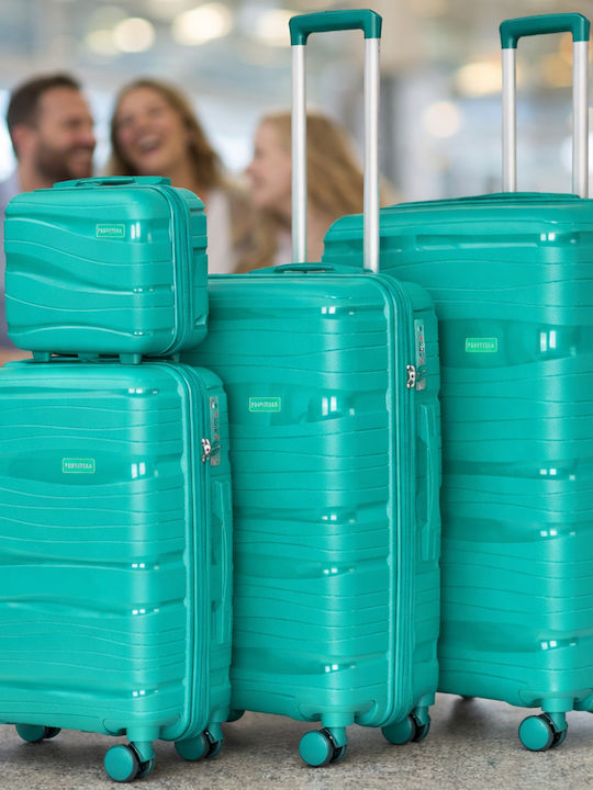Provitera Hartgepackte Grüne mit 4 Rädern Koffer-Set 4 Stück