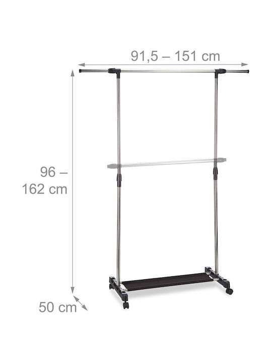 Relaxdays Cremasteră De Podea Pe Roți Din Metal Gri 65.5x17cm