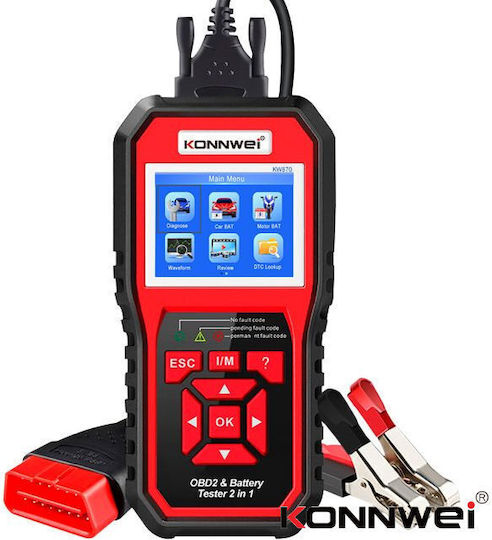 Konnwei Digital Battery Tester with Crocodile Clips KW870