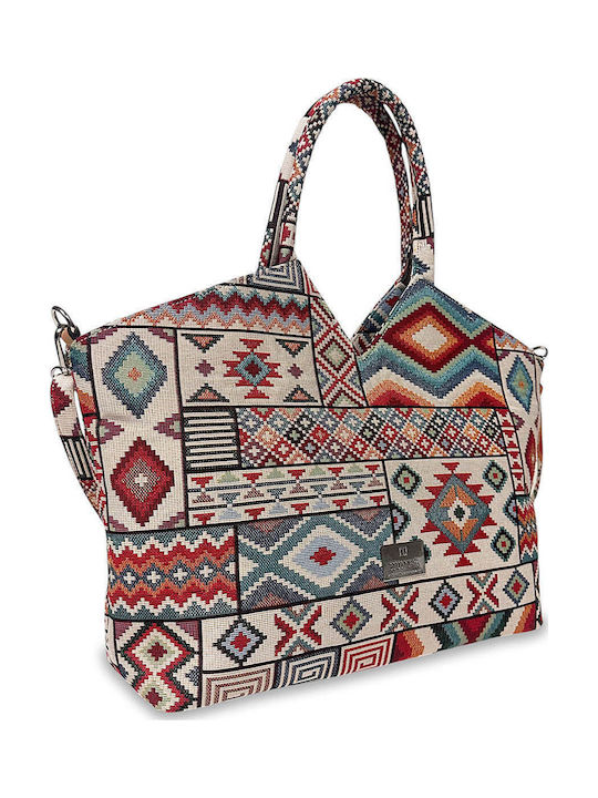 Women's Shoulder Tote Bag Cretan Multicolour