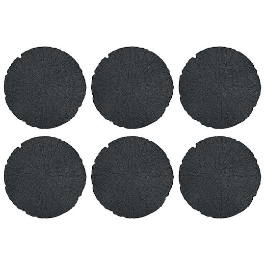 Step Stone 6 Pcs Black Ø 45 X 1.8 Cm Rubber 42030074 Black