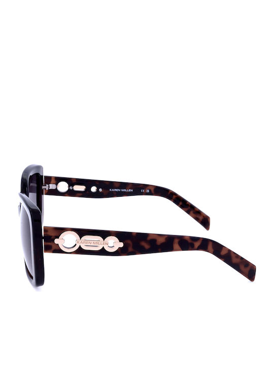 Karen Millen Unisex Sunglasses With Brown Frame And Purple Lens KM5056