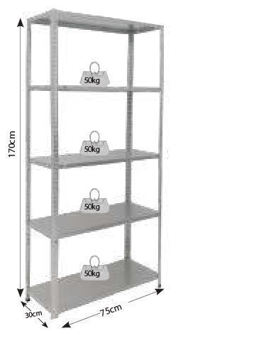 Unimac Shelf Dexion Galvanized 75x30x172cm 610417