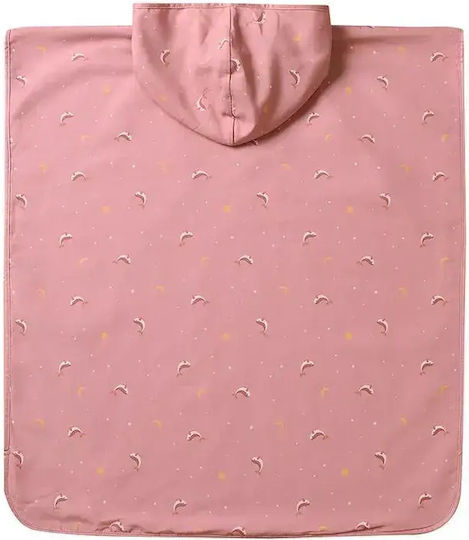 Monnëka Beach Poncho UV Protection 1-3 Years Pink Whale