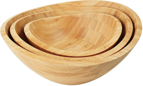 Relaxdays Bol Pentru Salate Din Lemn Bej 10x25cm