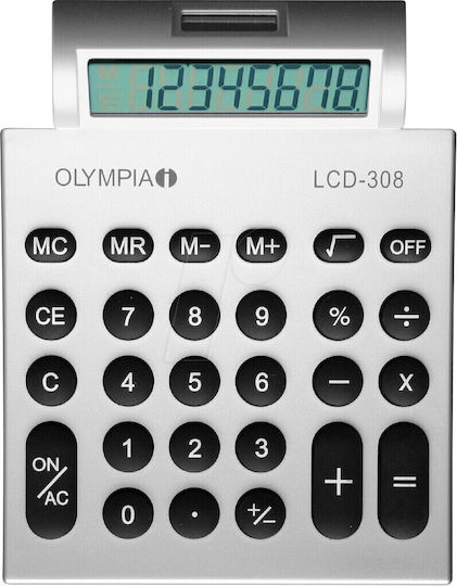 Olympia Pocket Calculator 8 Display Digits in Silver Color