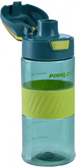 Pinnacle Plastic Thermos Bottle 650ml Soft Silicone Mouthpiece One-Hand Push Button Built-In Liquid Dispenser Wide Mouth for Easy Filling Non-Slip Handle with Mouthpiece and Handle