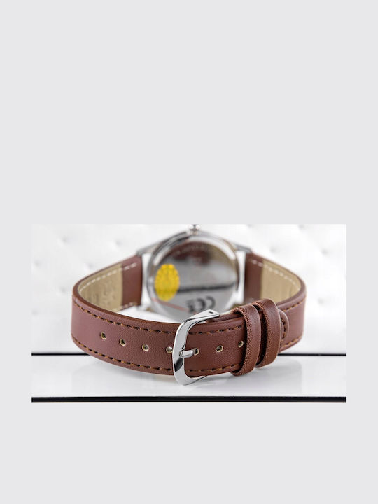 Perfect Womens Watch 34mm Battery With Brown Leather Strap