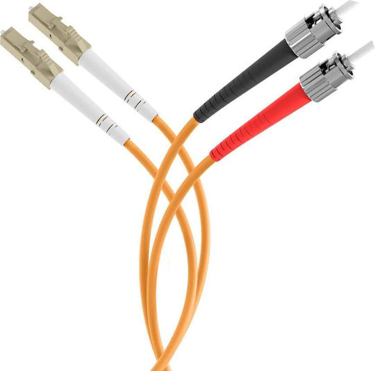 Optical Fiber Cable LC-ST 0.5m Orange